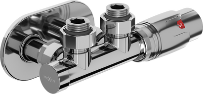 Mexen G00 úhlová termostatická sada s krytem R, Duplex, DN50, chrom - W907-900-905-01