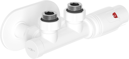 Mexen G00 úhlová termostatická sada s krytkou R, Duplex, DN50, bílá - W907-900-905-20