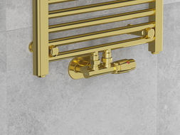 Mexen G00 úhlová termostatická sada s krytem R, Duplex, DN50, zlatá - W907-900-905-50