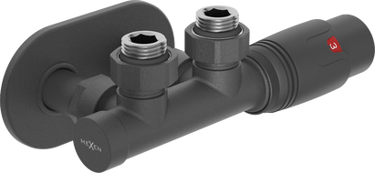 Mexen G00 úhlová termostatická sada s krytkou R, Duplex, DN50, antracit - W907-900-905-66