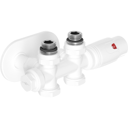 Mexen G00 termostatická souprava rohová/přímá s krytem R, Duplex, DN50, bílá - W908-900-905-20