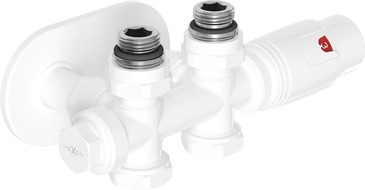 Mexen G00 termostatická souprava rohová/přímá s krytem R, Duplex, DN50, bílá - W908-900-905-20