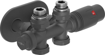 Mexen G00 termostatická sada úhlová/přímá s krytkou R, Duplex, DN50, antracit - W908-900-905-66