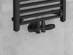 Mexen G00 termostatická sada úhlová/rovná s krytem R, Duplex, DN50, černá - W908-900-905-70