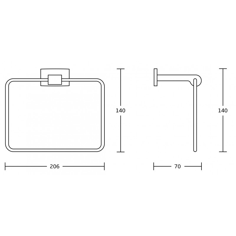 Mexen Zoja věšák na ručník, černý - 7019132-70