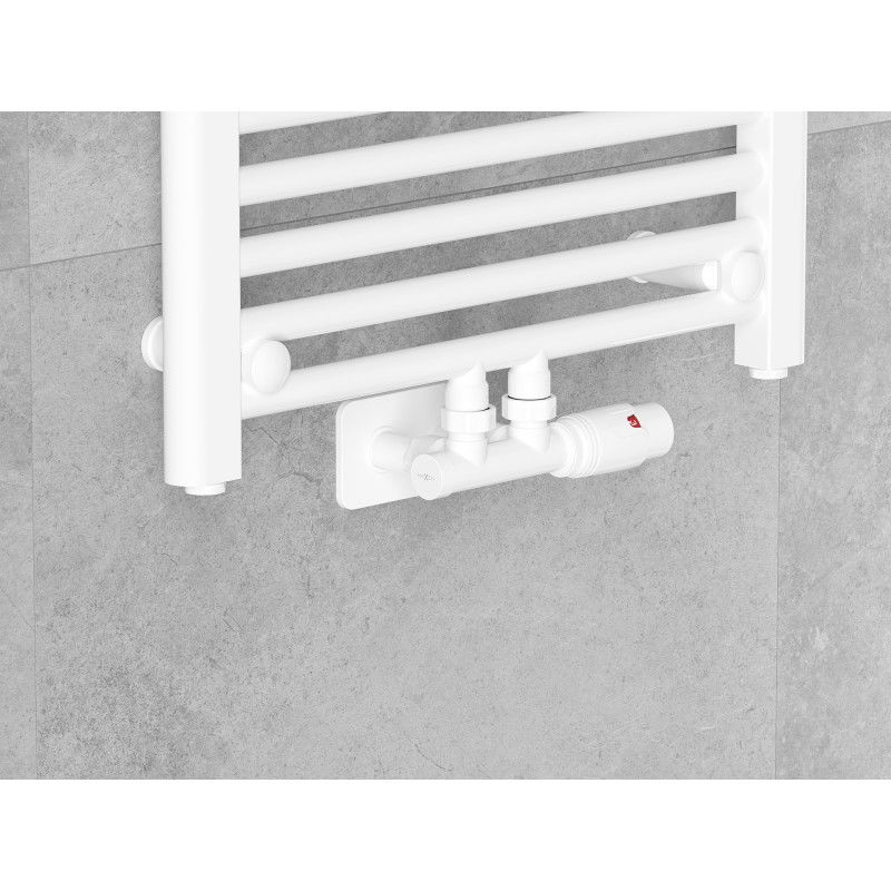 Mexen G00 sada termostatických ventilů rohových s krytkou S, Duplex, DN50, bílý - W907-900-910-20