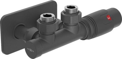 Mexen G00 úhlová termostatická sada s krytem S, Duplex, DN50, antracit - W907-900-910-66