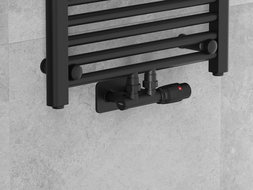 Mexen G00 úhlová termostatická sada s krytkou S, Duplex, DN50, černá - W907-900-910-70