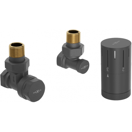 Mexen G05 úhlová termostatická sada, antracit - W901-958-66