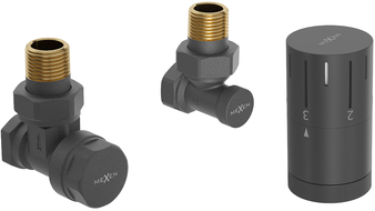 Mexen G05 úhlová termostatická sada, antracit - W901-958-66