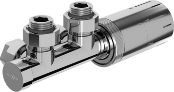 Mexen G05 termostatická sada úhlová, Duplex, DN50, chrom - W907-958-01