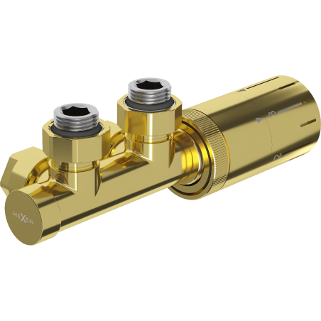 Mexen G05 sada termostatická úhlová, Duplex, DN50, zlatá - W907-958-50