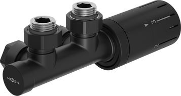 Mexen G05 termostatická sada úhlová, Duplex, DN50, černá - W907-958-70