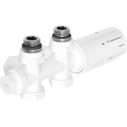 Mexen G05 sada termostatická rohová/přímá, Duplex, DN50, bílá - W908-958-20