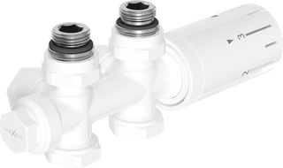 Mexen G05 sada termostatická rohová/přímá, Duplex, DN50, bílá - W908-958-20