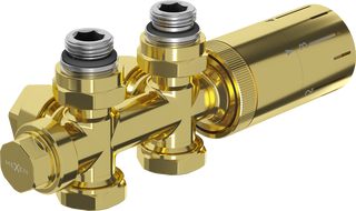 Mexen G05 termostatická sada rohová/přímá, Duplex, DN50, zlatá - W908-958-50