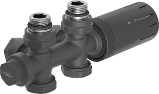 Mexen G05 termostatická sada úhlová/přímá, Duplex, DN50, antracit - W908-958-66
