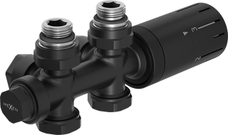 Mexen G05 sada termostatická úhlová/rovná, Duplex, DN50, černá - W908-958-70