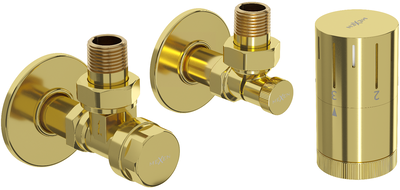 Mexen G05 termostatická sada úhlová s krytkou R, zlatá - W901-958-904-50
