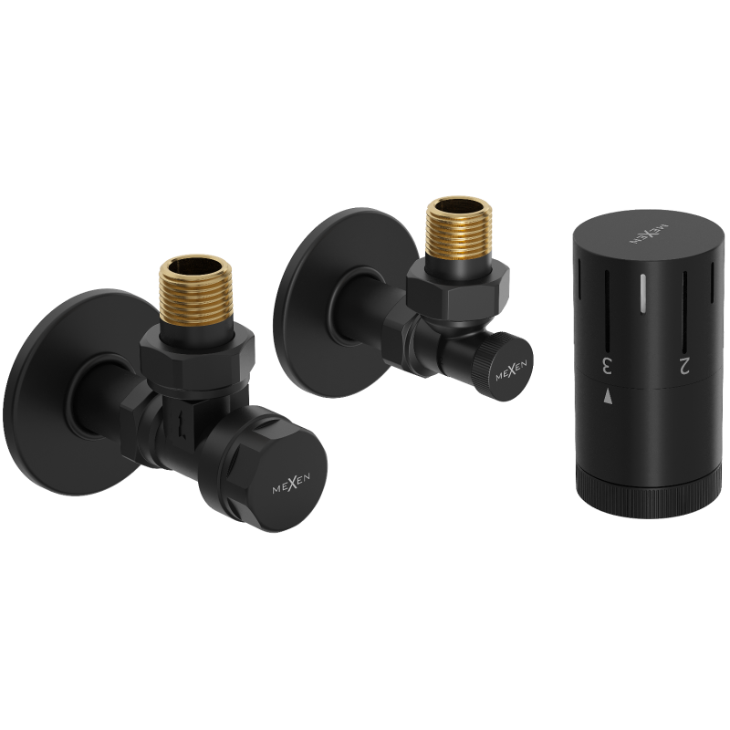 Mexen G05 termostatická sada úhlová s krytem R, černá - W901-958-904-70