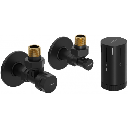 Mexen G05 termostatická sada úhlová s krytem R, černá - W901-958-904-70