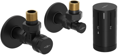 Mexen G05 termostatická sada úhlová s krytem R, černá - W901-958-904-70