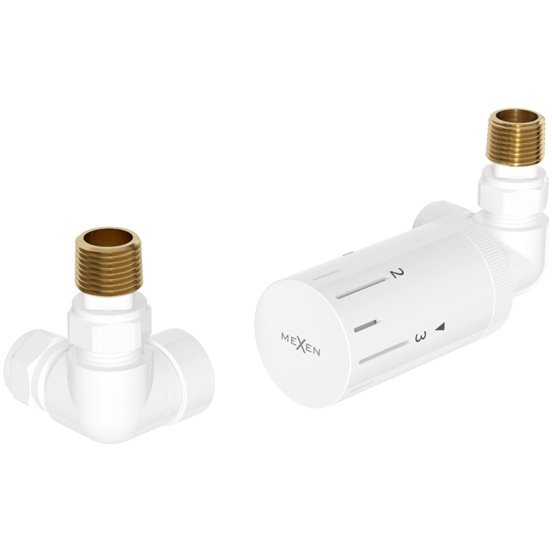 Mexen G05 termostatická sada s osovým připojením, bílá - W903-958-20