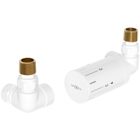 Mexen G05 termostatická sada s osovým připojením, bílá - W903-958-20