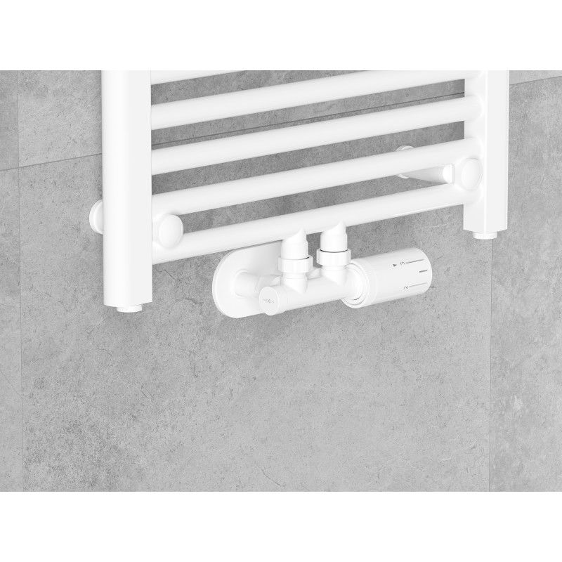 Mexen G05 úhlová termostatická sada s krytem R, Duplex, DN50, bílá - W907-958-905-20