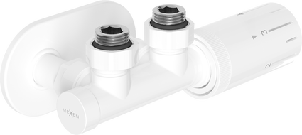 Mexen G05 úhlová termostatická sada s krytem R, Duplex, DN50, bílá - W907-958-905-20