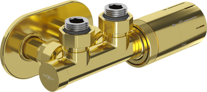 Mexen G05 úhlová termostatická sada s krytem R, Duplex, DN50, zlatá - W907-958-905-50