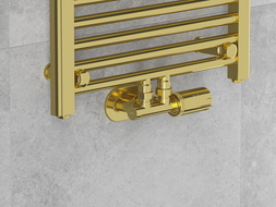 Mexen G05 úhlová termostatická sada s krytem R, Duplex, DN50, zlatá - W907-958-905-50