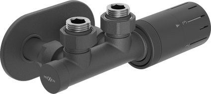 Mexen G05 termostatická sada úhlová s krytkou R, Duplex, DN50, antracit - W907-958-905-66