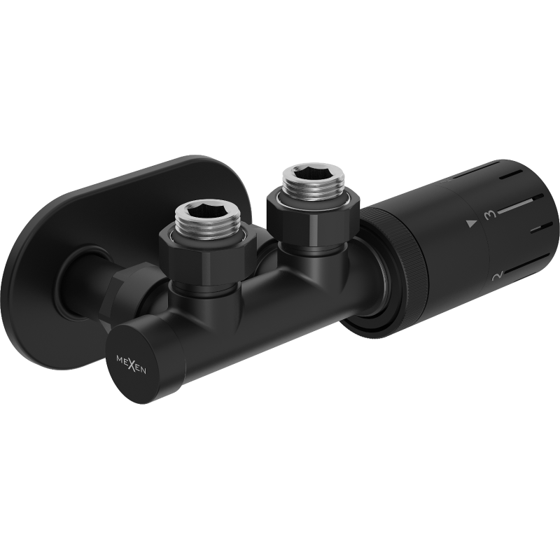 Mexen G05 termostatická sada úhlová s krytem R, Duplex, DN50, černá - W907-958-905-70