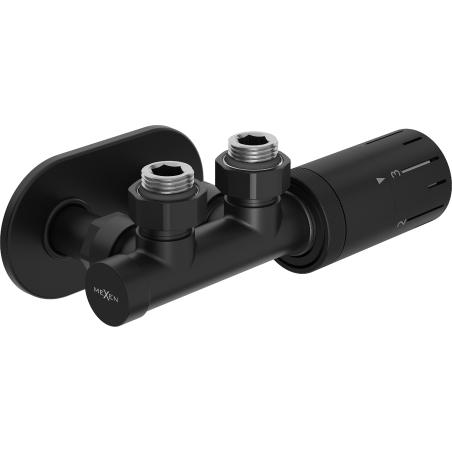 Mexen G05 termostatická sada úhlová s krytem R, Duplex, DN50, černá - W907-958-905-70