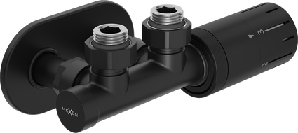 Mexen G05 termostatická sada úhlová s krytem R, Duplex, DN50, černá - W907-958-905-70