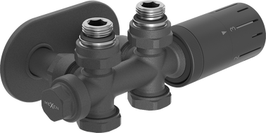 Mexen G05 termostatická sada úhlová/přímá s krytem R, Duplex, DN50, antracit - W908-958-905-66