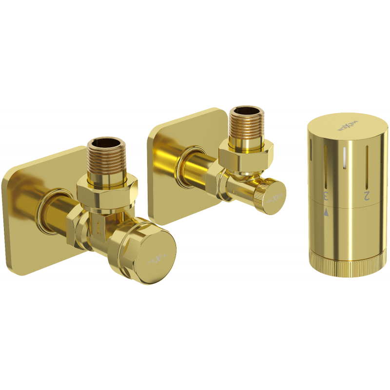 Mexen G05 termostatická sada úhlová s krytkou S, zlatá - W901-958-909-50