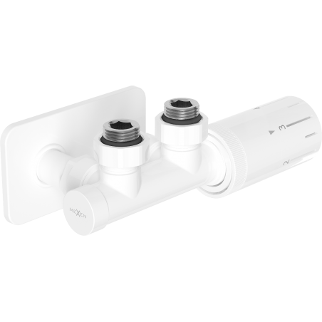 Mexen G05 termostatická rohová sada s krytem S, Duplex, DN50, bílá - W907-958-910-20