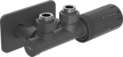 Mexen G05 termostatická sada úhlová s krytkou S, Duplex, DN50, antracit - W907-958-910-66