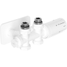 Mexen G05 termostatická sada úhlová/rovná s krytkou S, Duplex, DN50, bílá - W908-958-910-20