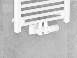 Mexen G05 termostatická sada úhlová/rovná s krytkou S, Duplex, DN50, bílá - W908-958-910-20