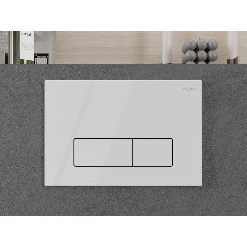 Mexen Fenix 13 splachovací tlačítko Slim, bílá lesklá - 601300