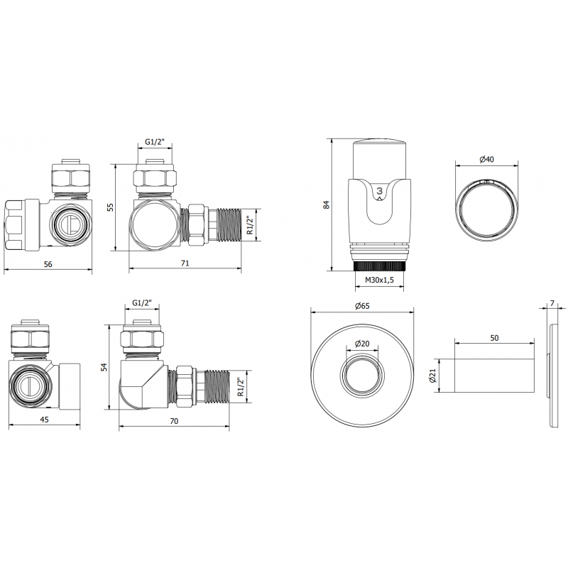 Mexen G00 termostatická sada s maskovací rozetou R, chrom - W903-900-904-01