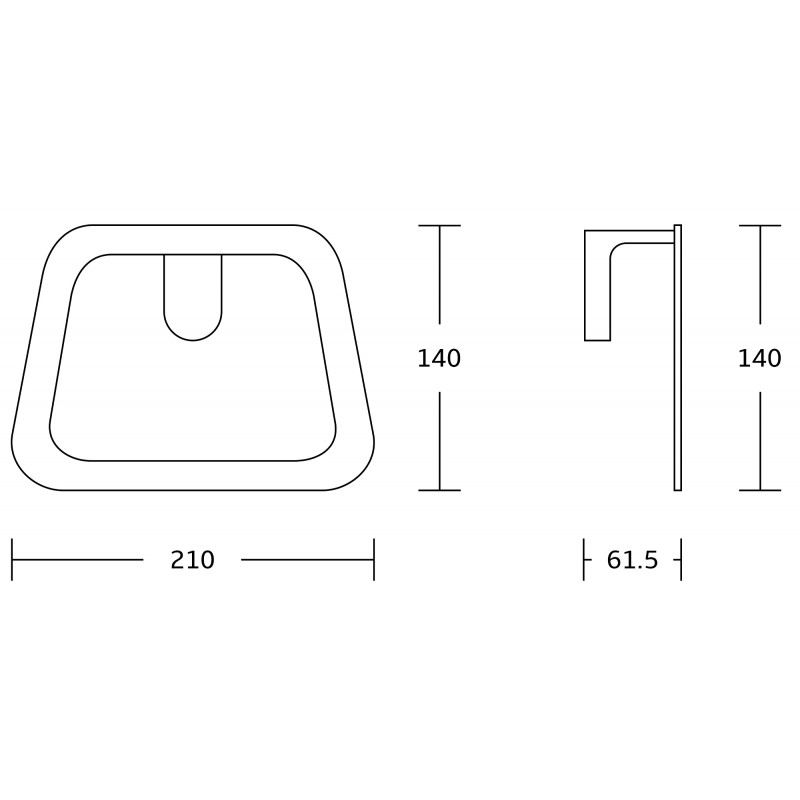 Mexen Lea věšák na ručník, černý - 7026032-70