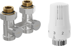 Mexen G01 termostatická sada dvoutrubková DN50, přímá 1/2"x3/4", nikl - W912-012-918-01