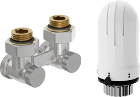 Mexen G03 dvoutrubková termostatická sada DN50, úhlová 1/2"x3/4", nikl - W911-012-938-01