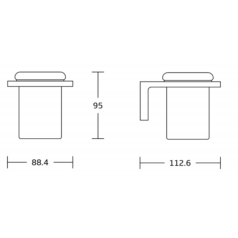 Mexen Lea kelímek na kartáčky, chrom - 7026038-00