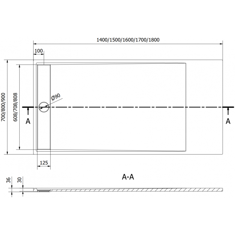 Mexen Amon obdélníkový sprchový kout SMC 140 x 90 cm, černý - 4F709014