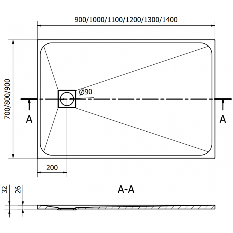 Mexen Bert obdélníkový sprchový kout SMC 100 x 80 cm, bílý - 4K108010